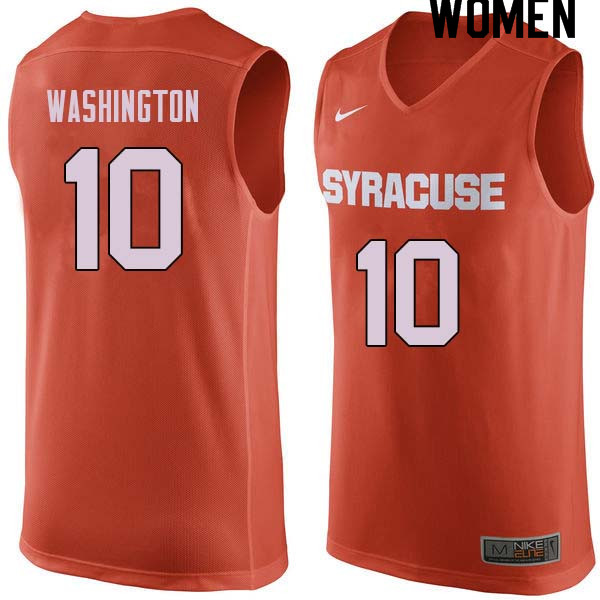Women #10 Howard Washington Syracuse Orange College Basketball Jerseys Sale-Orange